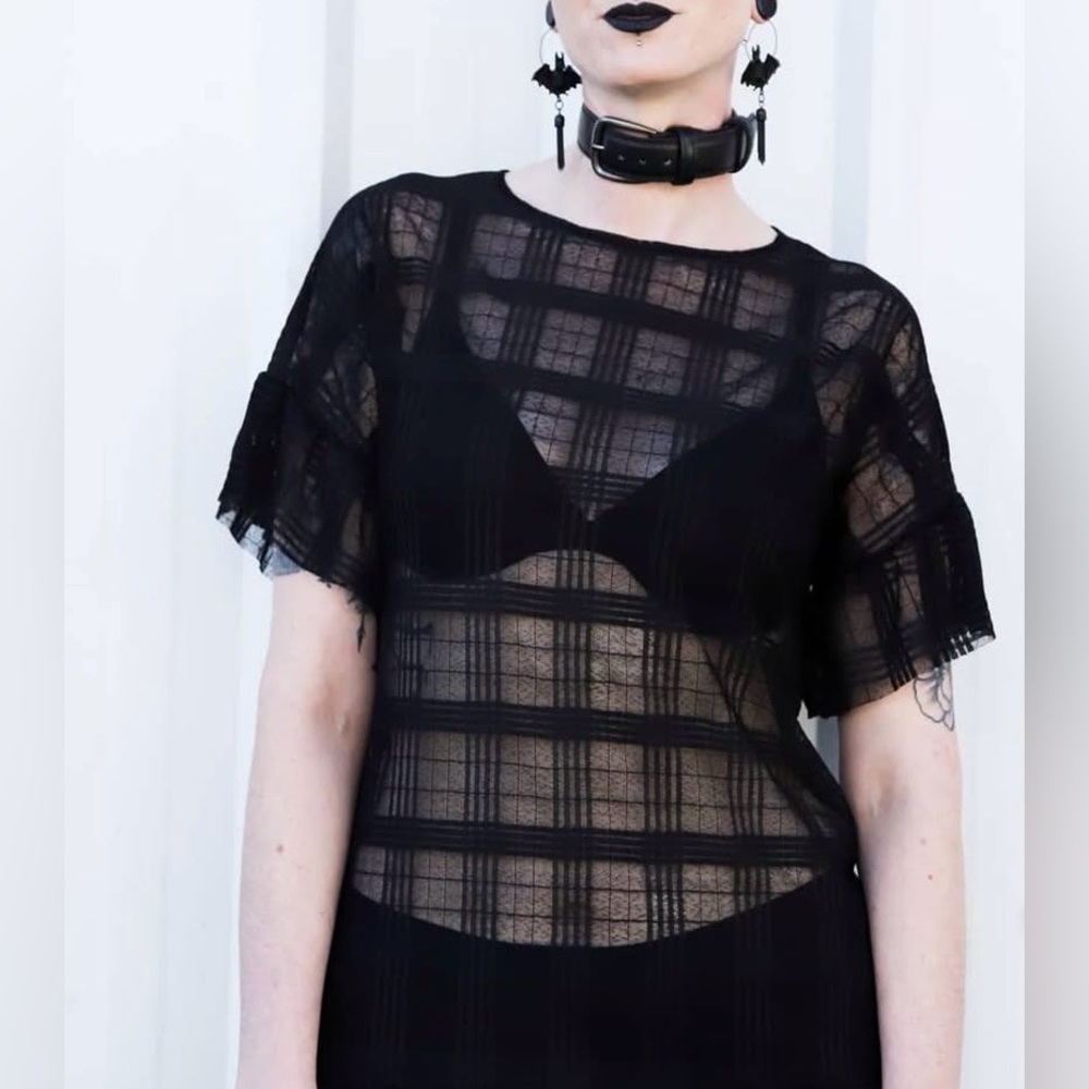 Blackmilk Keep in Check Frill Tee Dress
